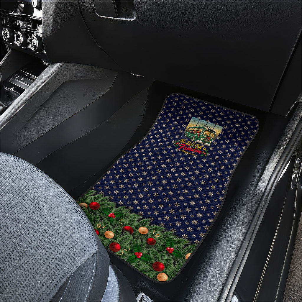 Rosa Parks Christmas Car Mats Freedom Bus Wreath Vintage Festive Holiday