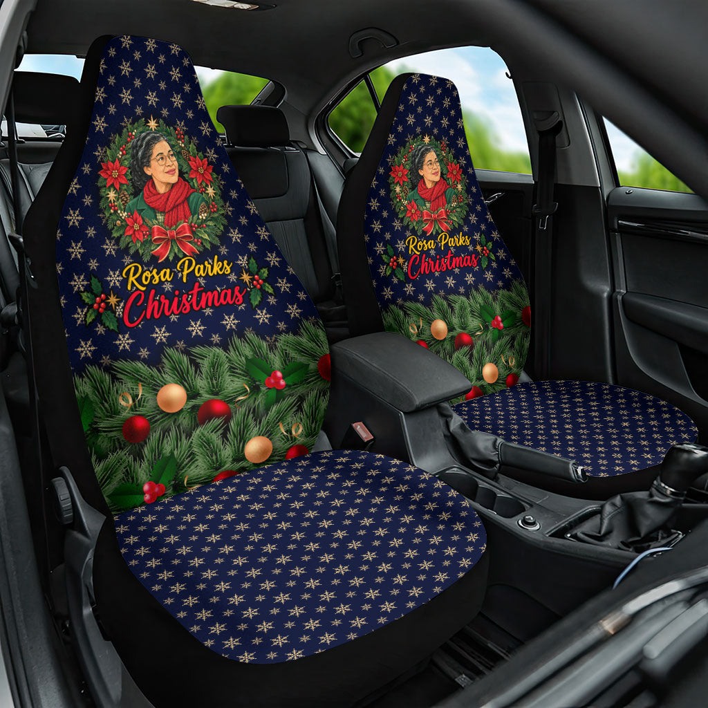 Rosa Parks Christmas Car Seat Cover Freedom Bus Wreath Vintage Festive Holiday