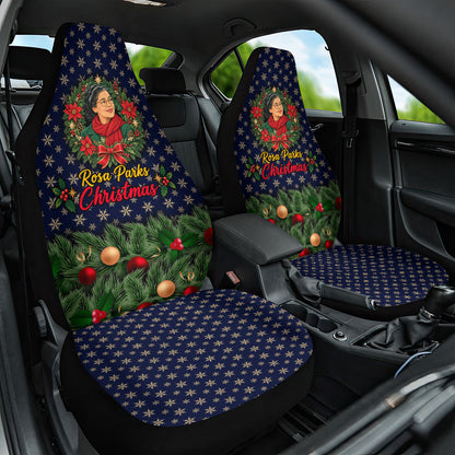 Rosa Parks Christmas Car Seat Cover Freedom Bus Wreath Vintage Festive Holiday