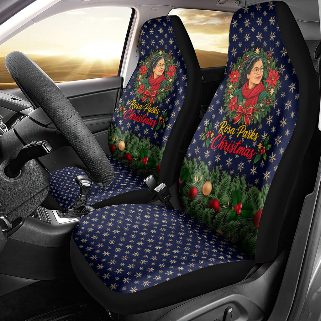 Rosa Parks Christmas Car Seat Cover Freedom Bus Wreath Vintage Festive Holiday