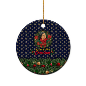 Rosa Parks Christmas Ceramic Ornament Freedom Bus Wreath Vintage Festive Holiday