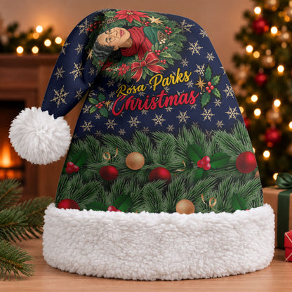 Rosa Parks Christmas Santa Hat Freedom Bus Wreath Vintage Festive Holiday