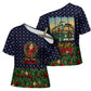 Rosa Parks Christmas Cross Shoulder Shirt Freedom Bus Wreath Vintage Festive Holiday