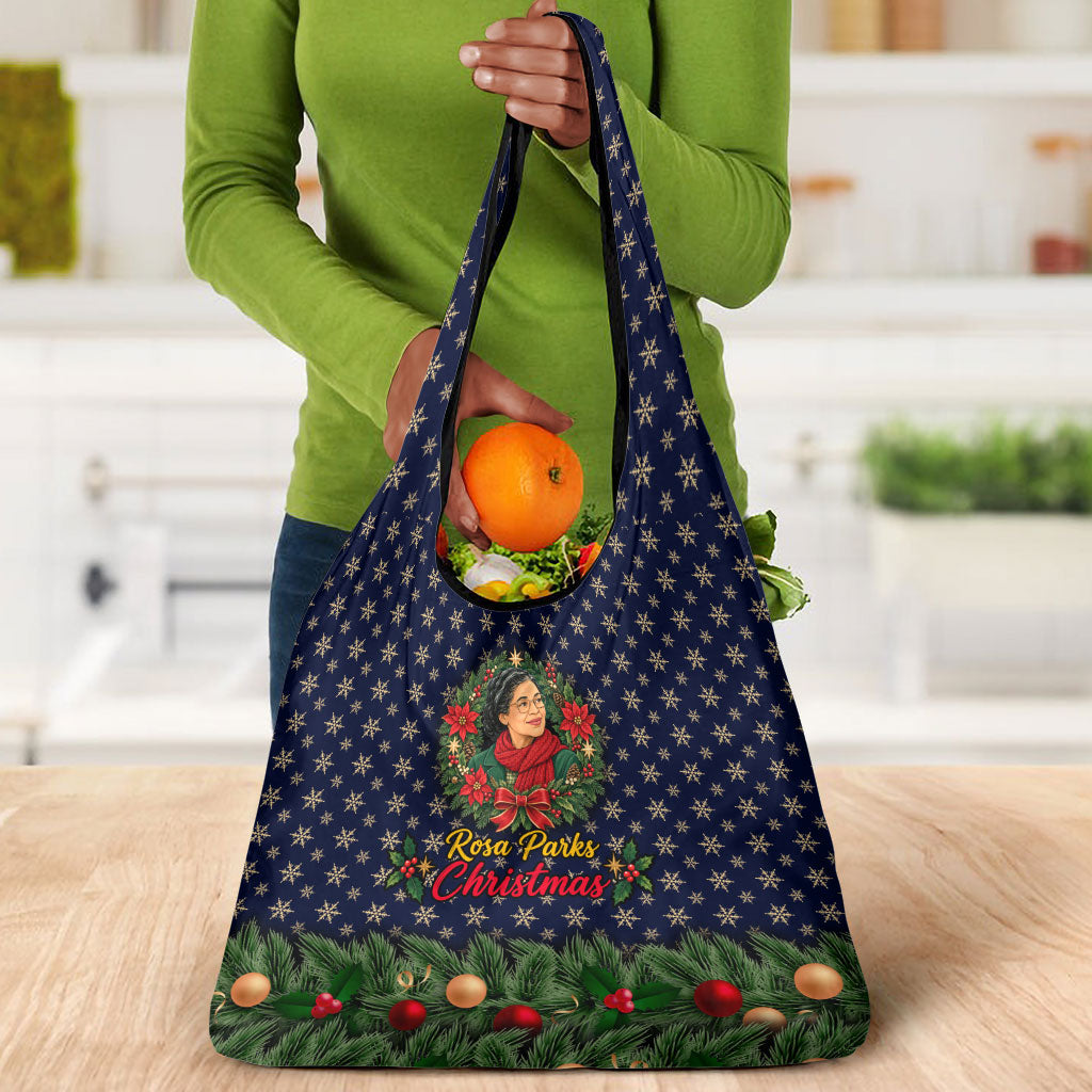 Rosa Parks Christmas Grocery Bag Freedom Bus Wreath Vintage Festive Holiday