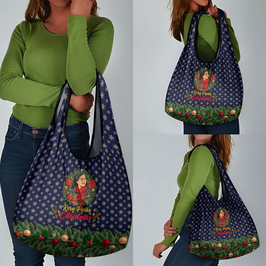 Rosa Parks Christmas Grocery Bag Freedom Bus Wreath Vintage Festive Holiday