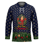 Rosa Parks Christmas Hockey Jersey Freedom Bus Wreath Vintage Festive Holiday