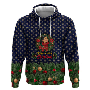 Rosa Parks Christmas Hoodie Freedom Bus Wreath Vintage Festive Holiday
