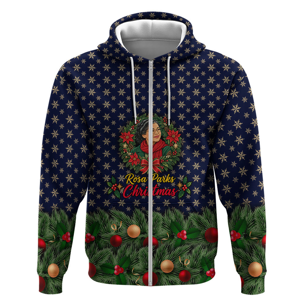 Rosa Parks Christmas Hoodie Freedom Bus Wreath Vintage Festive Holiday