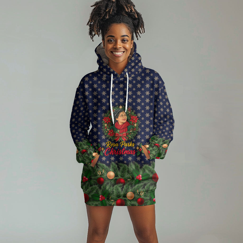 Rosa Parks Christmas Hoodie Dress Freedom Bus Wreath Vintage Festive Holiday