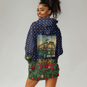 Rosa Parks Christmas Hoodie Dress Freedom Bus Wreath Vintage Festive Holiday