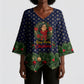Rosa Parks Christmas Kimono Sleeve Blouse Freedom Bus Wreath Vintage Festive Holiday
