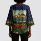 Rosa Parks Christmas Kimono Sleeve Blouse Freedom Bus Wreath Vintage Festive Holiday
