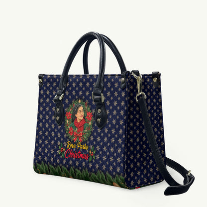 Rosa Parks Christmas Leather Bag Freedom Bus Wreath Vintage Festive Holiday