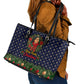 Rosa Parks Christmas Leather Tote Bag Freedom Bus Wreath Vintage Festive Holiday