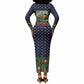 Rosa Parks Christmas Long Sleeve Bodycon Dress Freedom Bus Wreath Vintage Festive Holiday