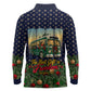 Rosa Parks Christmas Long Sleeve Polo Shirt Freedom Bus Wreath Vintage Festive Holiday