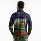 Rosa Parks Christmas Long Sleeve Polo Shirt Freedom Bus Wreath Vintage Festive Holiday