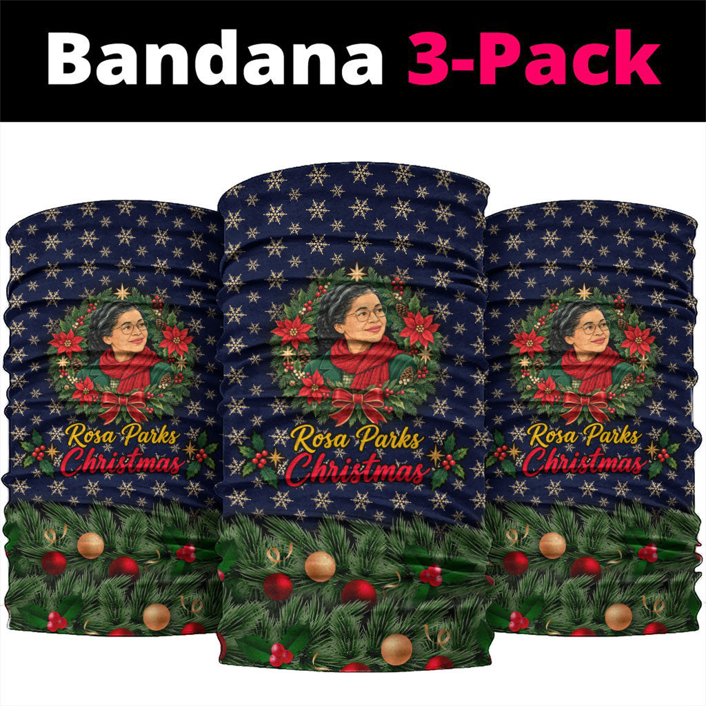 Rosa Parks Christmas Neck Gaiter Freedom Bus Wreath Vintage Festive Holiday