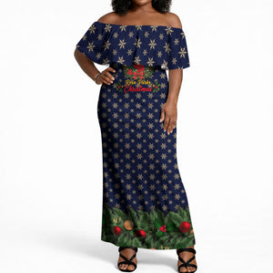Rosa Parks Christmas Off Shoulder Maxi Dress Freedom Bus Wreath Vintage Festive Holiday
