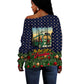 Rosa Parks Christmas Off Shoulder Sweater Freedom Bus Wreath Vintage Festive Holiday