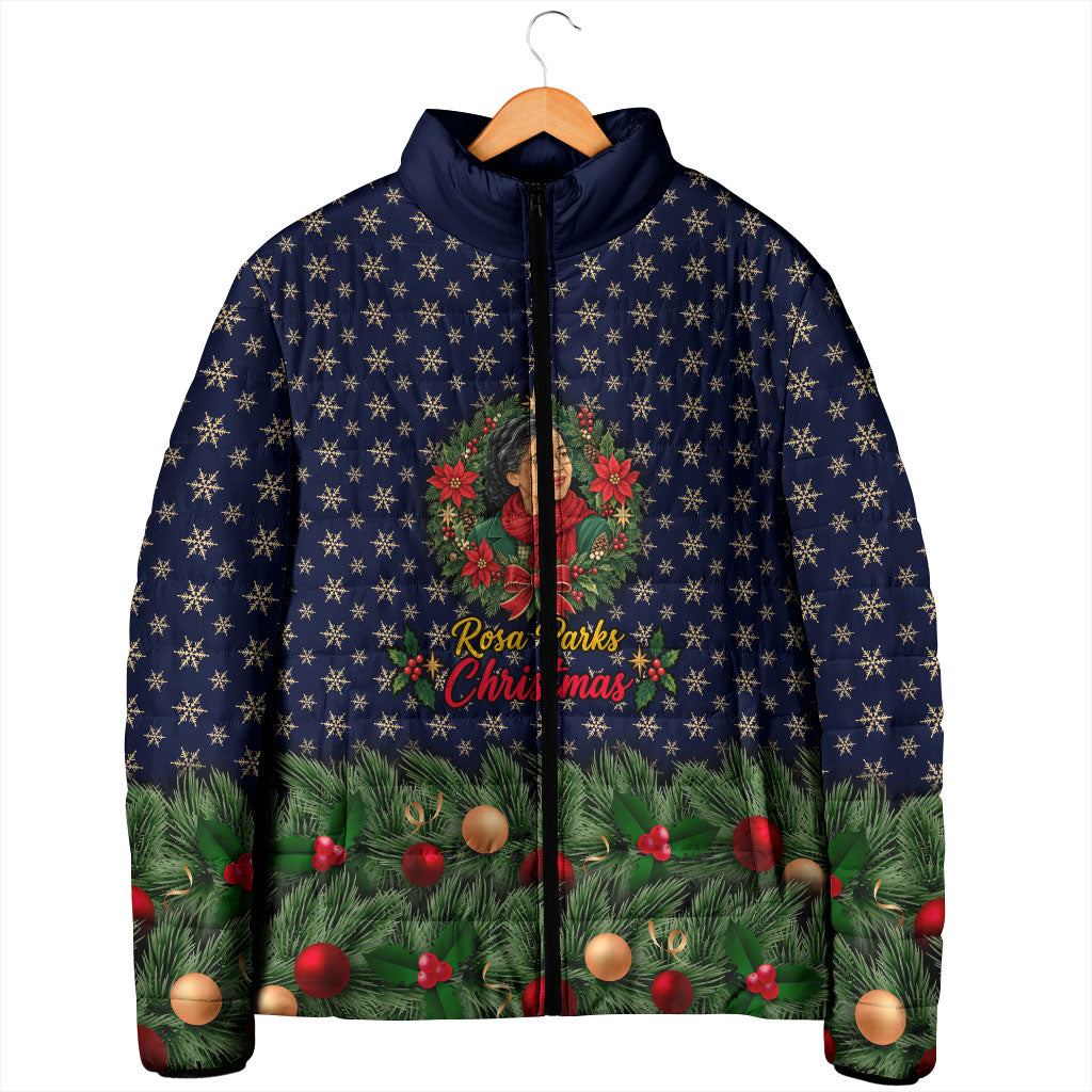 Rosa Parks Christmas Padded Jacket Freedom Bus Wreath Vintage Festive Holiday
