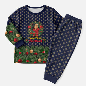 Rosa Parks Christmas Pajama Set Freedom Bus Wreath Vintage Festive Holiday