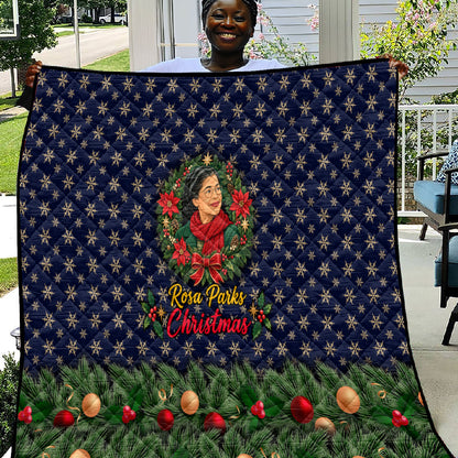 Rosa Parks Christmas Quilt Freedom Bus Wreath Vintage Festive Holiday