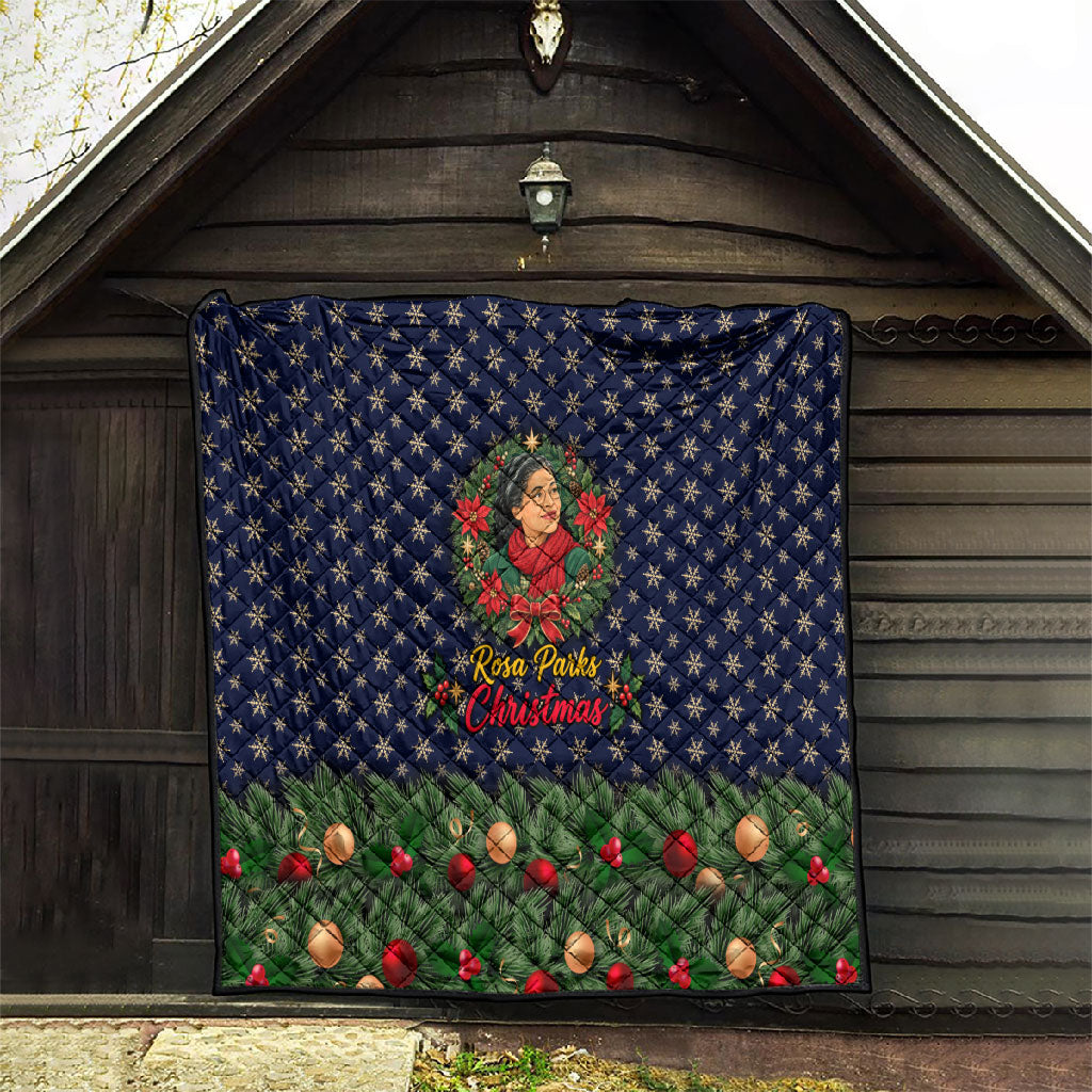 Rosa Parks Christmas Quilt Freedom Bus Wreath Vintage Festive Holiday
