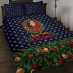 Rosa Parks Christmas Quilt Bed Set Freedom Bus Wreath Vintage Festive Holiday