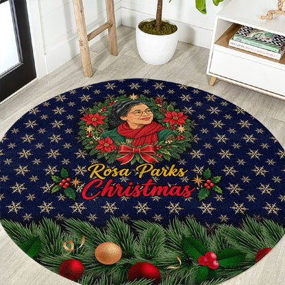 Rosa Parks Christmas Round Carpet Freedom Bus Wreath Vintage Festive Holiday