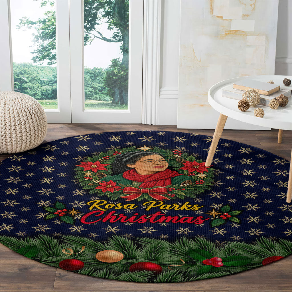 Rosa Parks Christmas Round Carpet Freedom Bus Wreath Vintage Festive Holiday