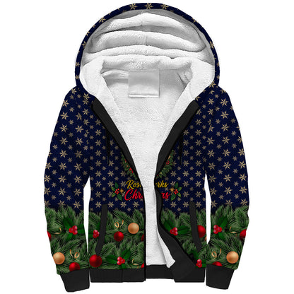 Rosa Parks Christmas Sherpa Hoodie Freedom Bus Wreath Vintage Festive Holiday