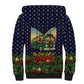 Rosa Parks Christmas Sherpa Hoodie Freedom Bus Wreath Vintage Festive Holiday