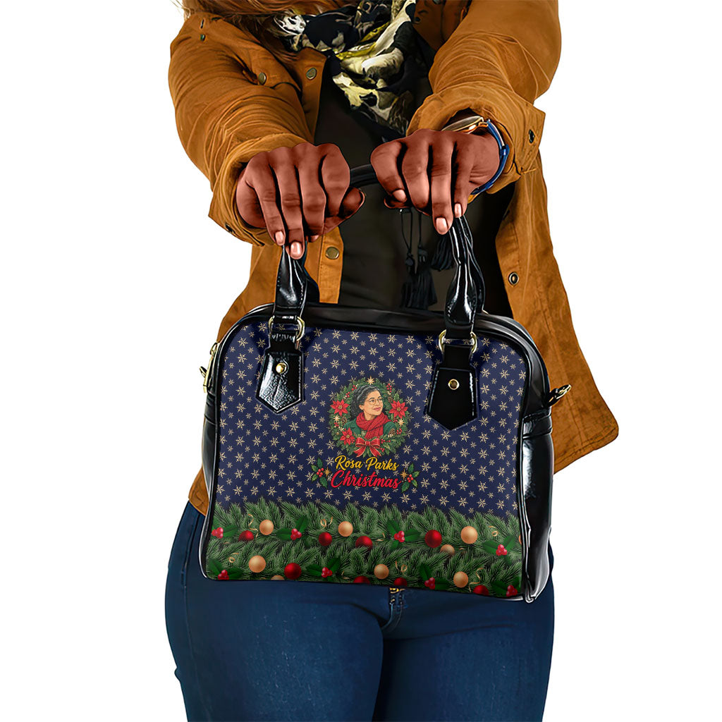 Rosa Parks Christmas Shoulder Handbag Freedom Bus Wreath Vintage Festive Holiday