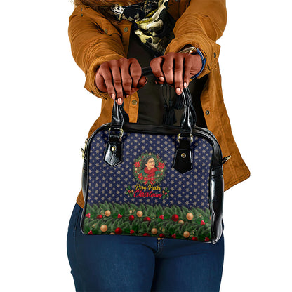 Rosa Parks Christmas Shoulder Handbag Freedom Bus Wreath Vintage Festive Holiday