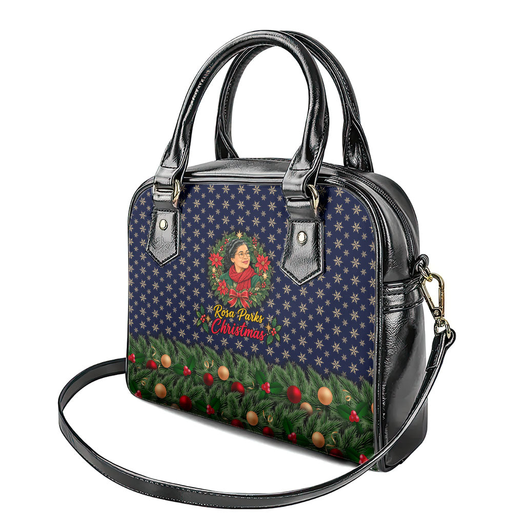 Rosa Parks Christmas Shoulder Handbag Freedom Bus Wreath Vintage Festive Holiday