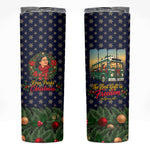 Rosa Parks Christmas Skinny Tumbler Freedom Bus Wreath Vintage Festive Holiday