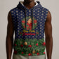 Rosa Parks Christmas Sleeveless Hoodie Freedom Bus Wreath Vintage Festive Holiday
