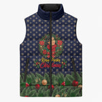 Rosa Parks Christmas Sleeveless Puffer Jacket Freedom Bus Wreath Vintage Festive Holiday