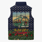 Rosa Parks Christmas Sleeveless Puffer Jacket Freedom Bus Wreath Vintage Festive Holiday