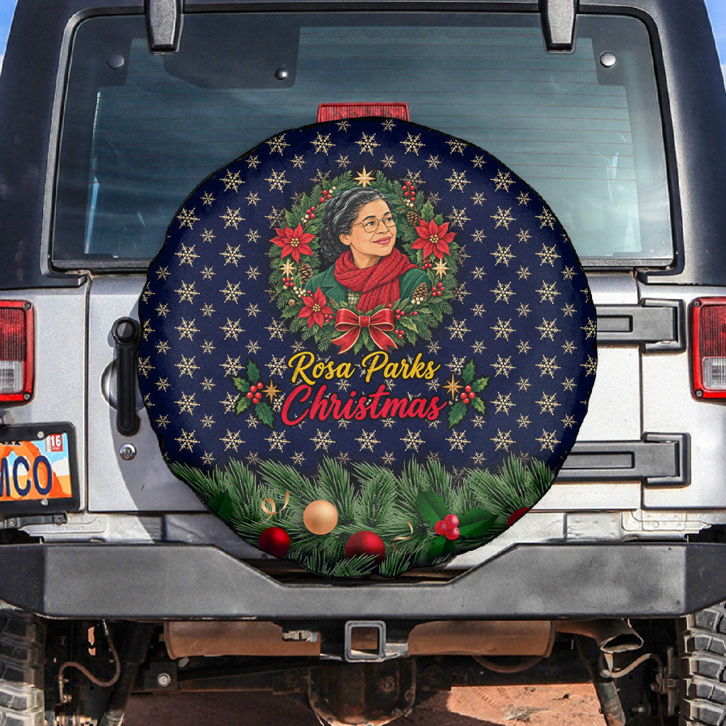 Rosa Parks Christmas Spare Tire Cover Freedom Bus Wreath Vintage Festive Holiday