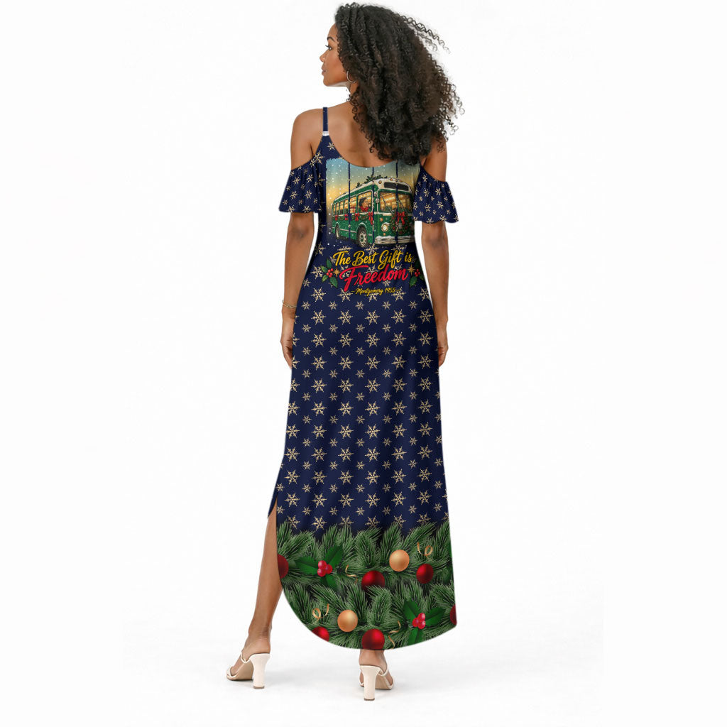 Rosa Parks Christmas Summer Maxi Dress Freedom Bus Wreath Vintage Festive Holiday