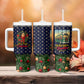 Rosa Parks Christmas Tumbler With Handle Freedom Bus Wreath Vintage Festive Holiday