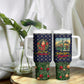 Rosa Parks Christmas Tumbler With Handle Freedom Bus Wreath Vintage Festive Holiday