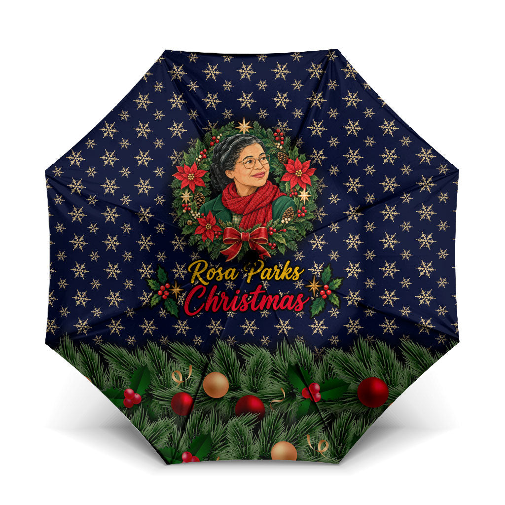 Rosa Parks Christmas Umbrella Freedom Bus Wreath Vintage Festive Holiday