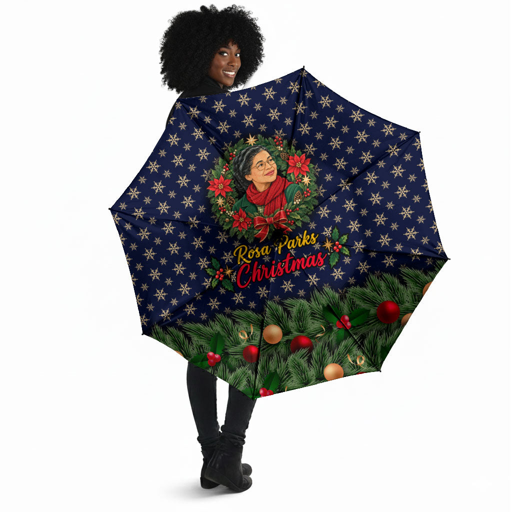 Rosa Parks Christmas Umbrella Freedom Bus Wreath Vintage Festive Holiday