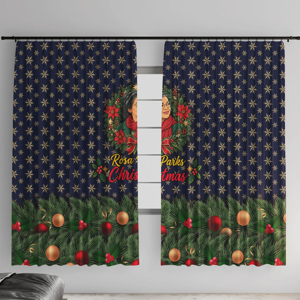 Rosa Parks Christmas Window Curtain Freedom Bus Wreath Vintage Festive Holiday
