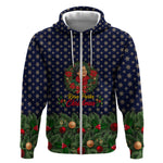 Rosa Parks Christmas Zip Hoodie Freedom Bus Wreath Vintage Festive Holiday