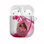 Black Cowgirl Breast Cancer Awareness AirPods Case Western Pink Ribbon Butterfly Rose - In October We Wear Pink