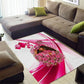 Black Cowgirl Breast Cancer Awareness Area Rug Western Pink Ribbon Butterfly Rose - In October We Wear Pink